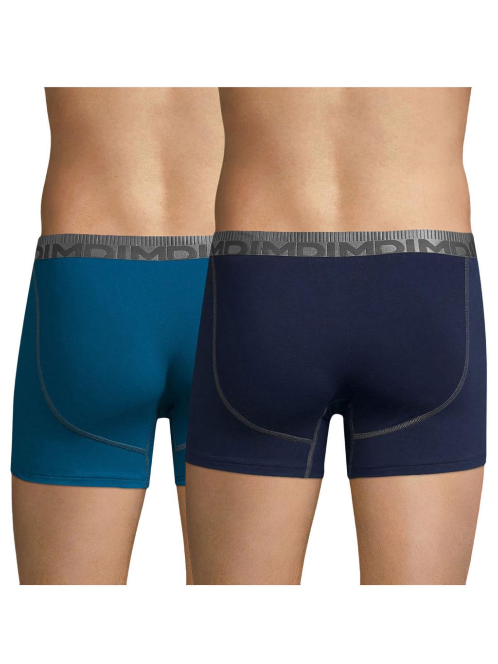 Pánské boxerky Dim 3D Flex Morphotech tm.modrá+petrolej 2ks - vel.L