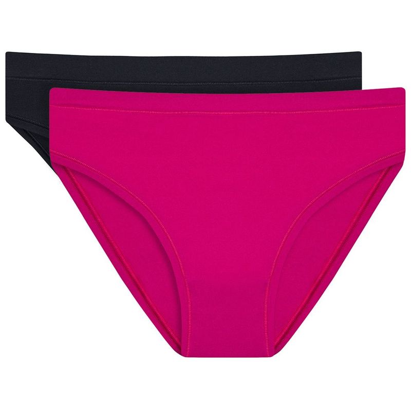 Kalhotky klasické DIM D06W6 černá+tm.růžová 2ks