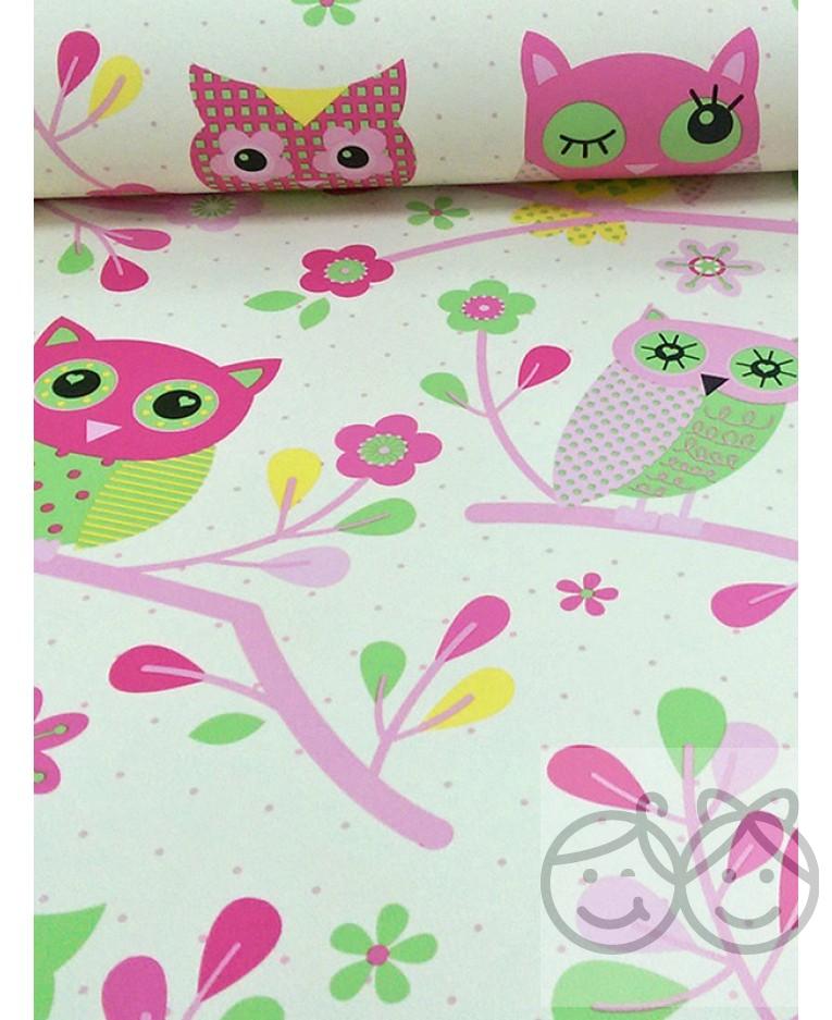 Tapeta Sovy Owl 10m - krémová