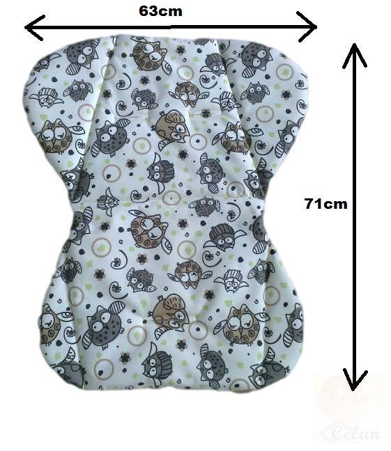 Náhradní vložka do kočárku MOTÝL kočárkovina+fleece tm.modrá/šedá - jaro, podzim, zima