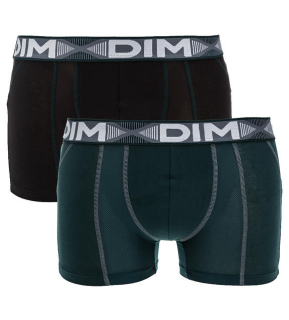 Boxerky Dim 3D Flex Air tm.zelená+černá 2ks, vel XXL